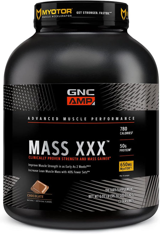 GNC AMP Mass XXX Protein Powder for Muscle Building and Workout Support | Chocolate Flavor | 13 Servings