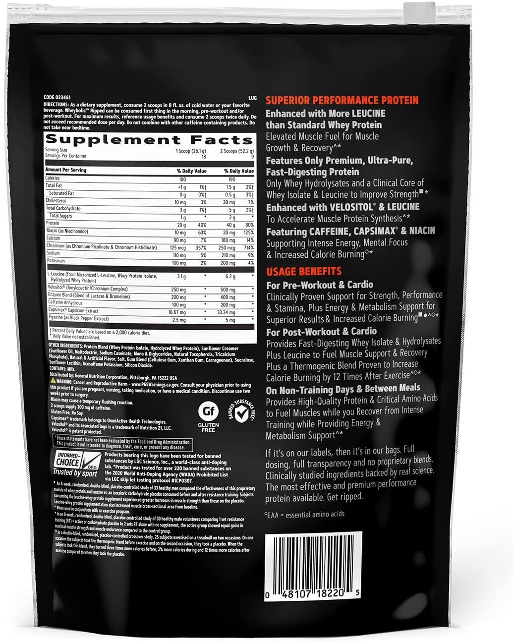 GNC AMP Wheybolic Ripped Whey Protein Isolate Powder with BCAA for Muscle Building and Workout Support - Classic Vanilla Flavor - 9 Servings
