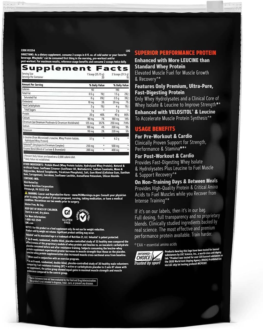 GNC AMP Wheybolic Whey Protein Isolate Powder with BCAA for Muscle Building - Gluten Free Classic Vanilla - 10 Servings