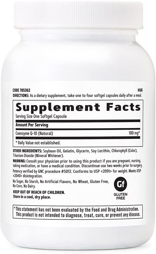 GNC CoQ10 100mg Supplement for Heart Health - 120 Servings
