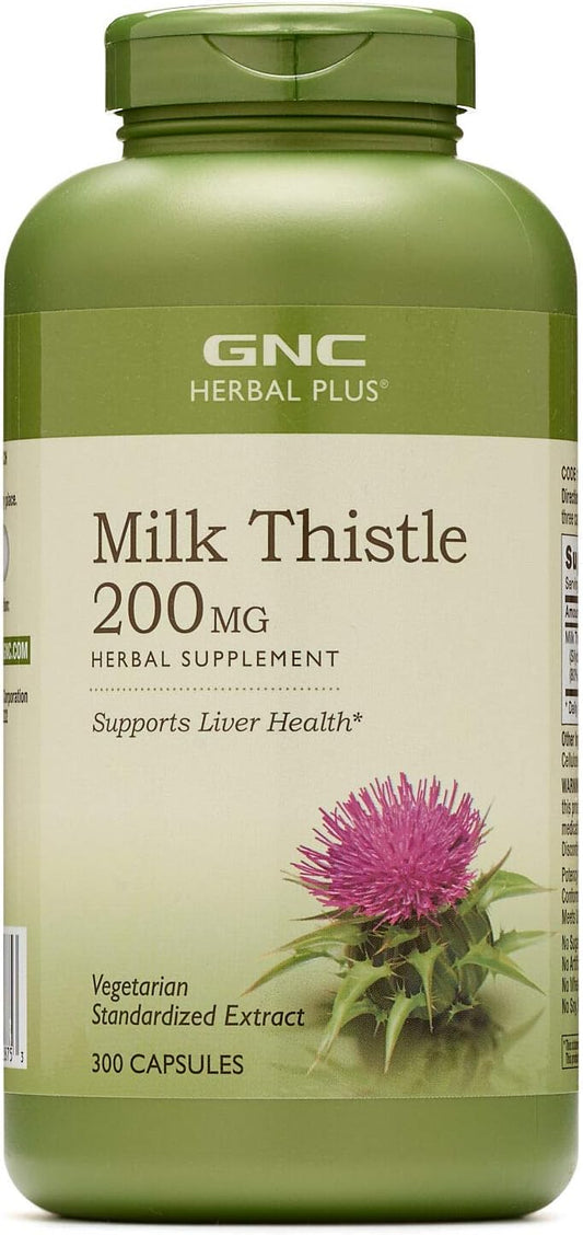 GNC Herbal Plus Milk Thistle 200mg Capsules | Promotes Liver Health | 300 Count