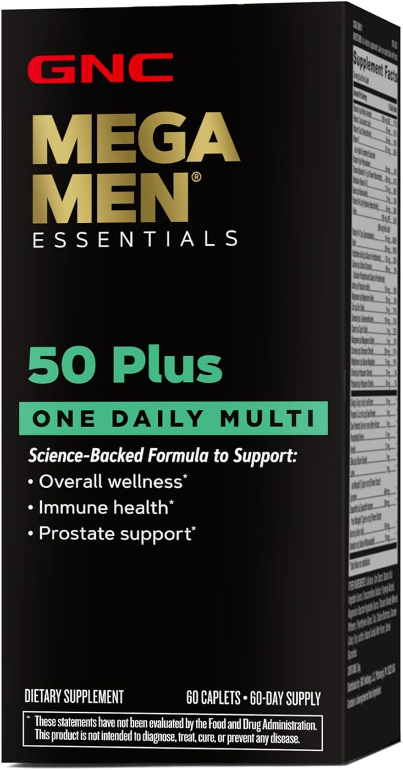 GNC Mega Men 50 Plus Multivitamin for Heart, Prostate, and Circulatory Health - 1 Daily