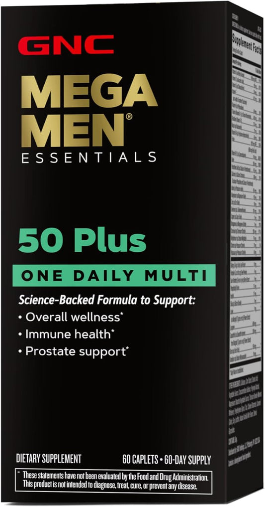 GNC Mega Men 50 Plus Multivitamin for Heart, Prostate, and Circulatory Health - 1 Daily
