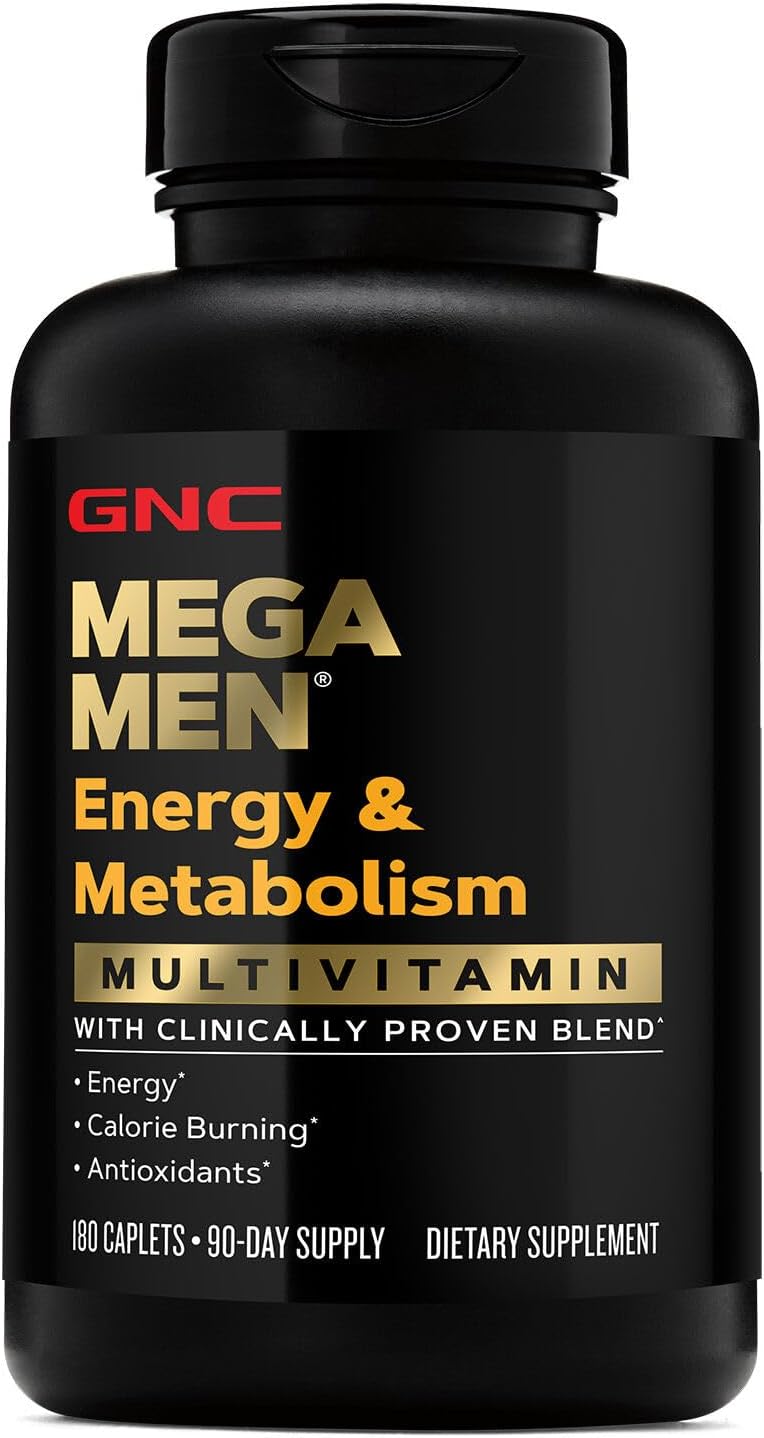 GNC Mega Men Energy & Metabolism Multivitamin - 180 Count for Boosted Energy, Metabolism, Antioxidants, and Calorie Burn