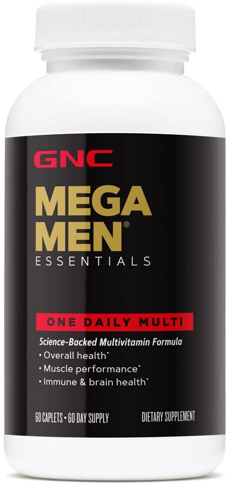 GNC Mega Men Essentials One Daily Multivitamin - Promotes Overall Health & Muscle Function - 60 Count