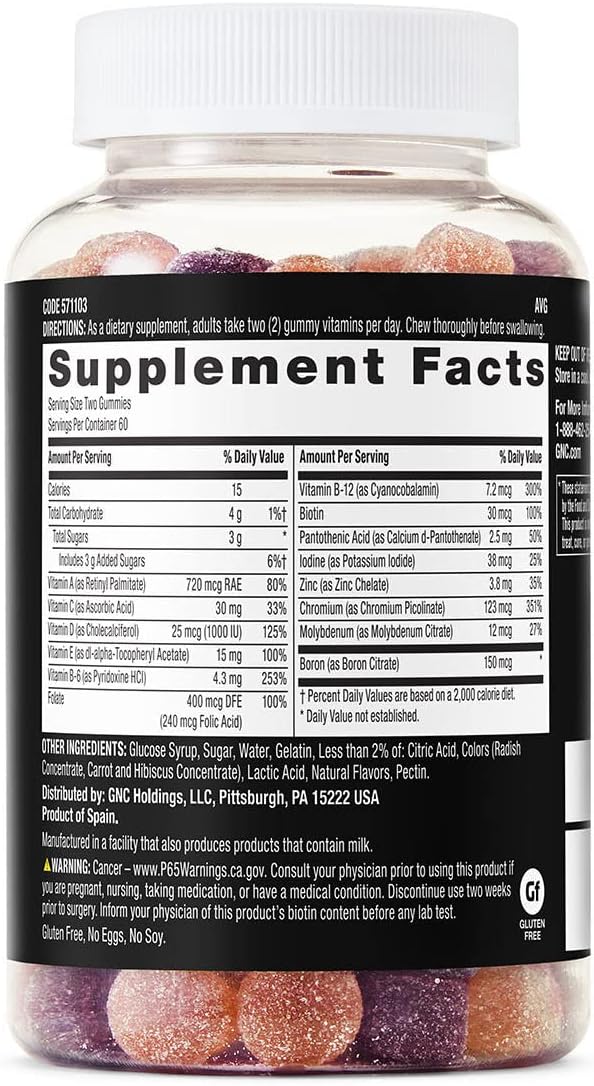 GNC Mega Men Gummy Multivitamin Mixed Berry 120 Gummies | Energy, Metabolism, Immune Support | Gluten-Free