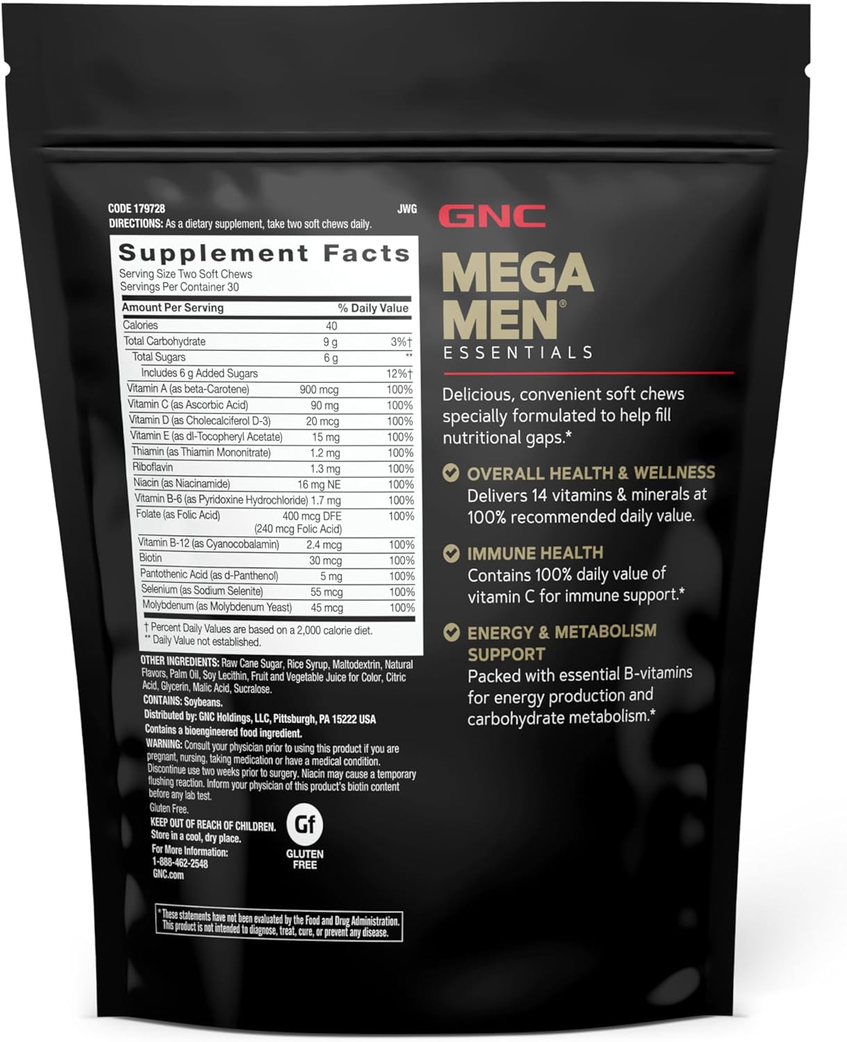 GNC Mega Men Multivitamin with Mixed Fruit Flavors - 90 Gummies