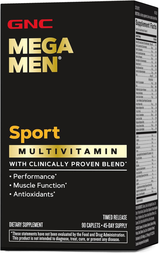 GNC Mega Men Sport Multivitamin for Performance, Muscle Function, and General Health - 90 Count