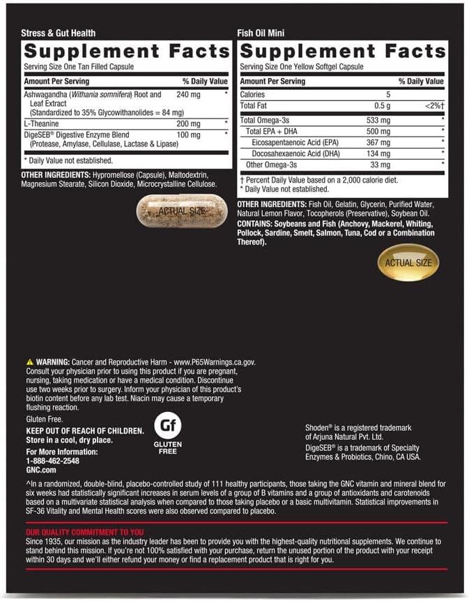 GNC Mega Men Stress Relief Vitapak - 30 Count for Stress & Cortisol Management