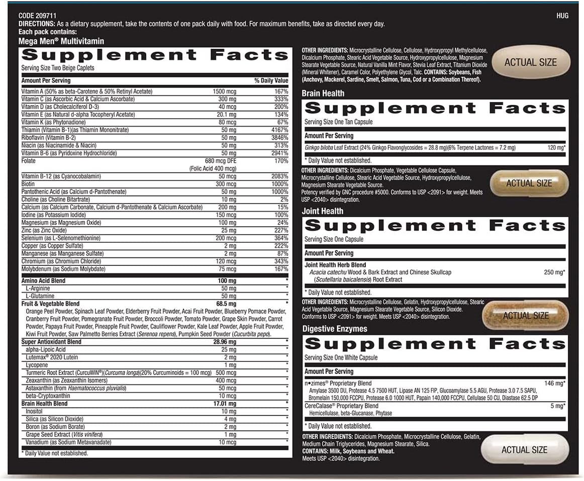 GNC Mega Men Vitapak for Whole Body Wellness and Performance | 30 Count