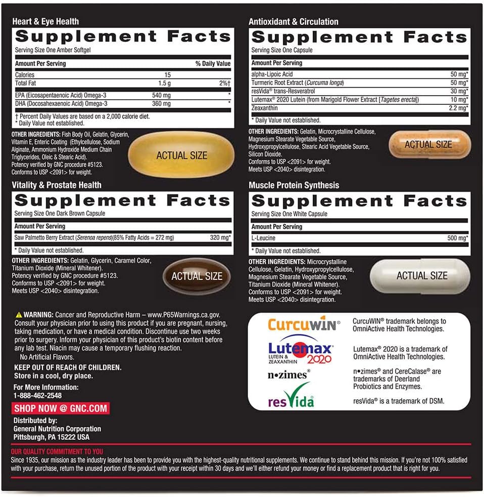 GNC Mega Men Vitapak for Whole Body Wellness and Performance | 30 Count
