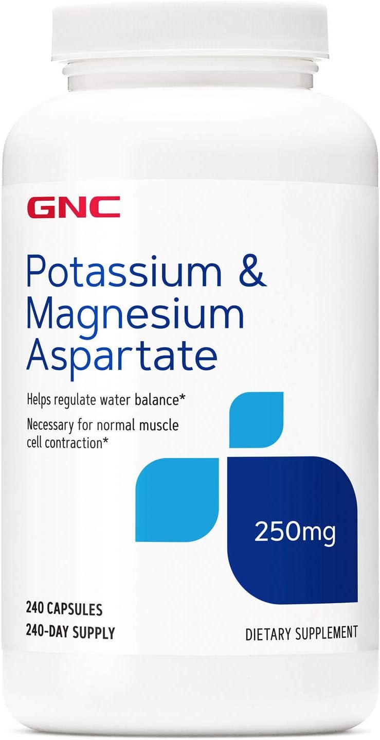 GNC Potassium and Magnesium Aspartate Supplement - 250mg, 240 Servings for Water Balance