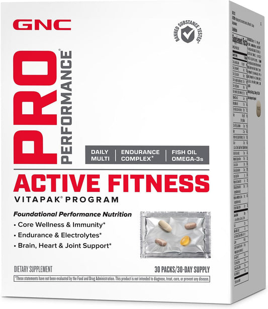 GNC Pro Performance Active Fitness Vitapak Program - 30 Servings for Optimal Health and Wellness
