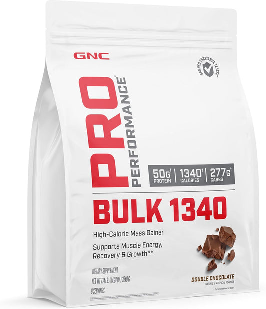 GNC Pro Performance Bulk 1340 Mass Gainer Protein Powder - 50g Protein, 1340 Calories - Supports Muscle Energy and Growth, Gluten Free, Banned Substance Tested