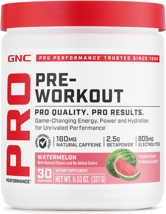 GNC Pro Performance Pre-Workout Watermelon Flavor - 30 Servings