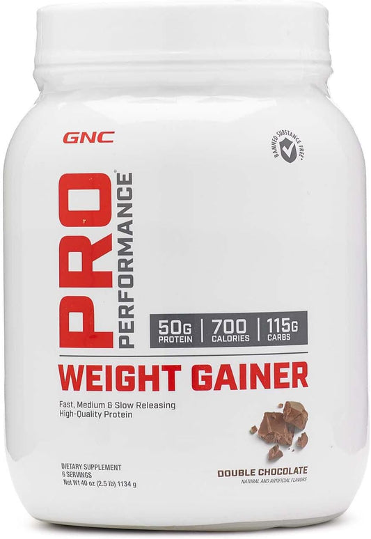 GNC Pro Performance Weight Gainer Protein Powder, Double Chocolate Flavor, 6 Servings - Build Muscle Mass & Tested for Banned Substances
