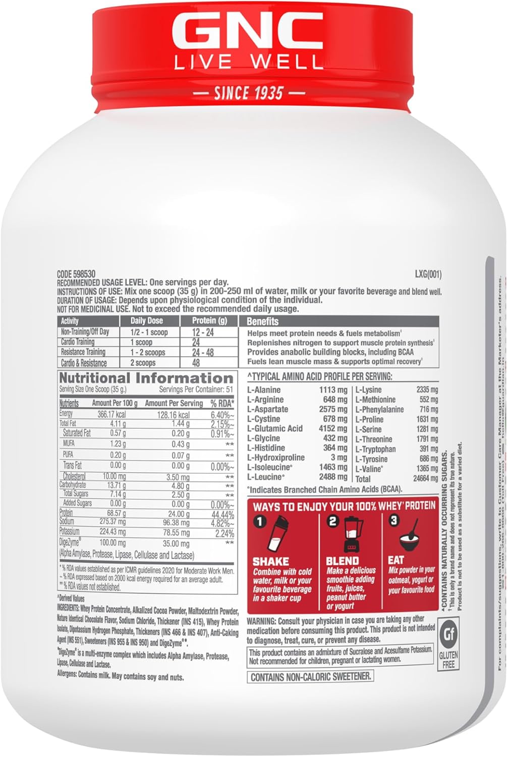 GNC Pro Performance Whey Protein Powder - Cookies and Cream Flavor, 64 Servings - Promotes Metabolism and Muscle Recovery