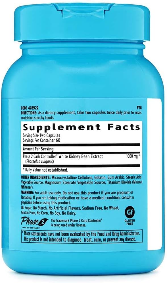 GNC Total Lean Phase 2 Carb Controller 120 Capsules | Reduces Calorie Impact of Carbohydrates
