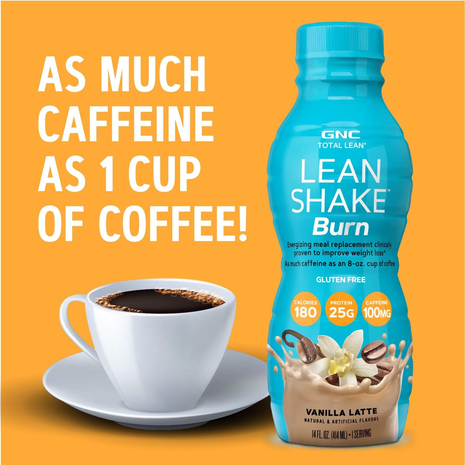 GNC Total Lean Shake Burn in Chocolate Mocha - Weight Loss Protein Powder