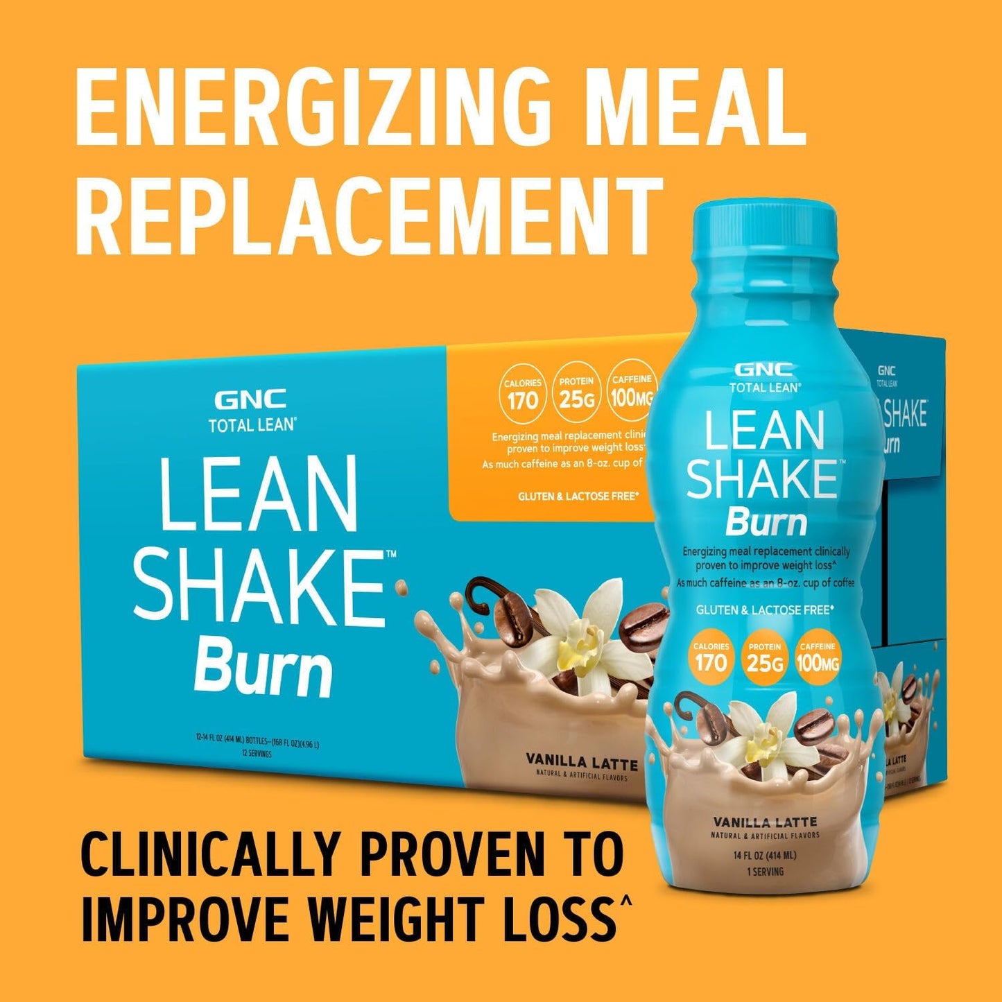 GNC Total Lean Shake Burn in Chocolate Mocha - Weight Loss Protein Powder