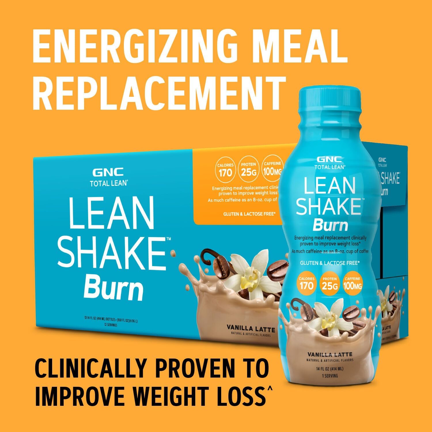 GNC Total Lean Shake Burn in Chocolate Mocha - Weight Loss Protein Powder
