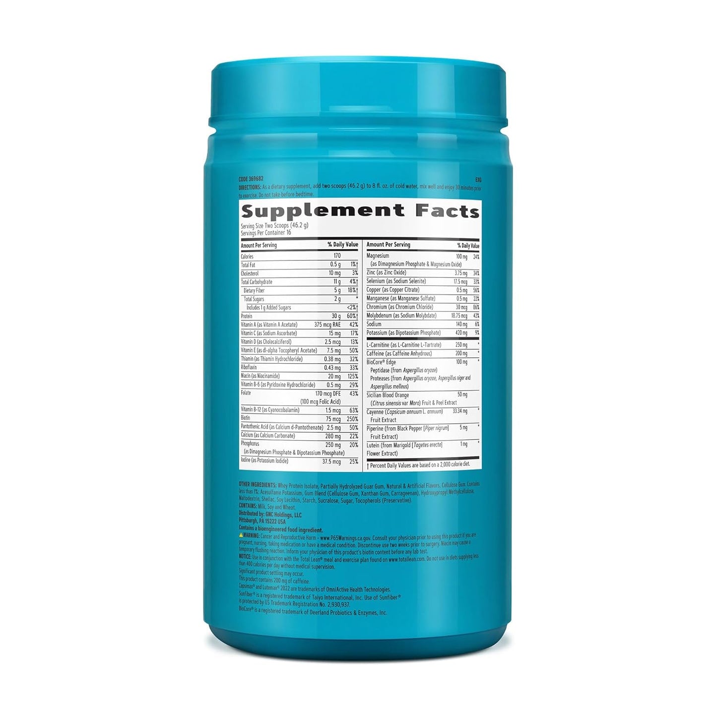 GNC Total Lean Shake Burn Protein Powder - Vanilla Flavor - Hunger-Satisfying, Burns 3X More Calories - 16 Servings