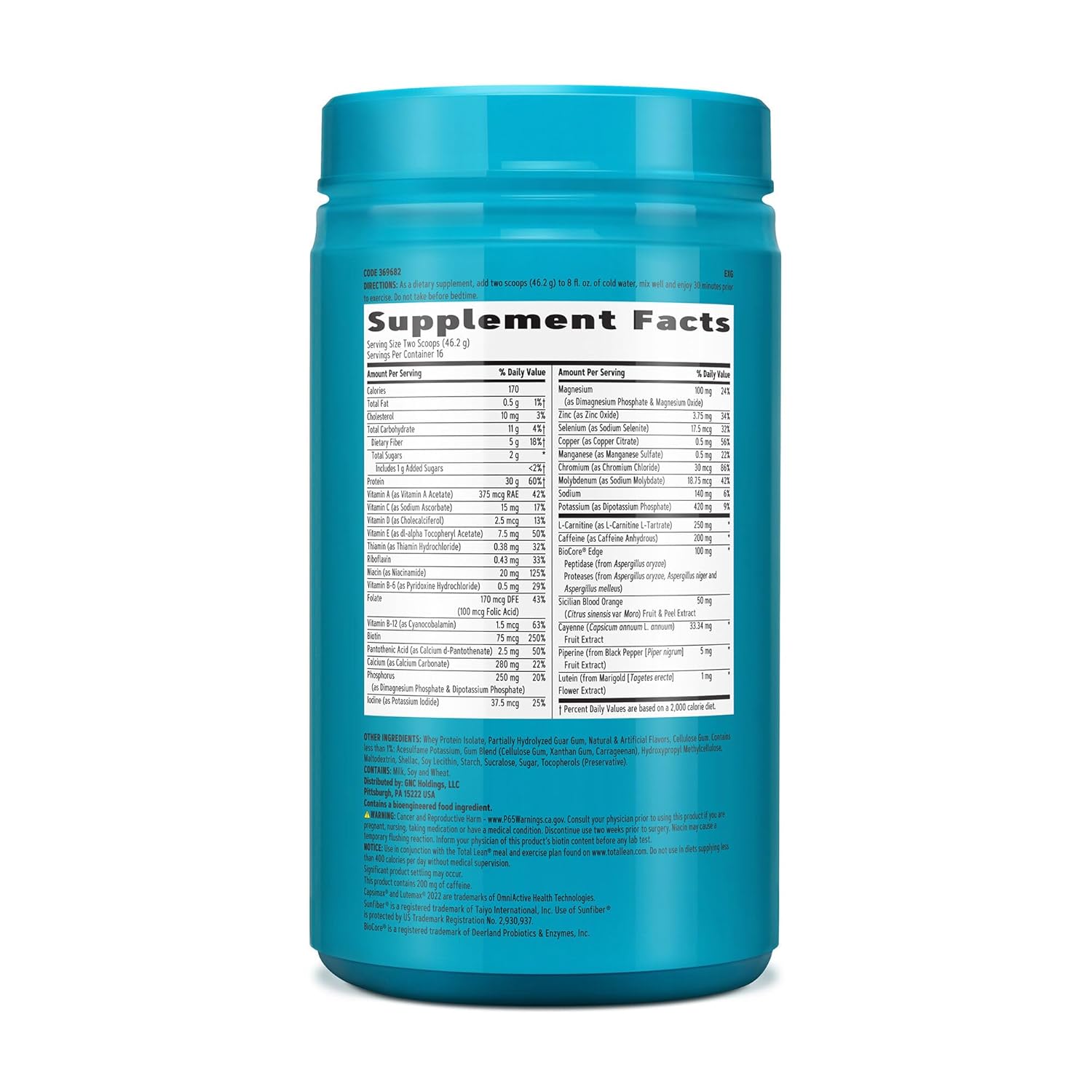GNC Total Lean Shake Burn Protein Powder - Vanilla Flavor - Hunger-Satisfying, Burns 3X More Calories - 16 Servings