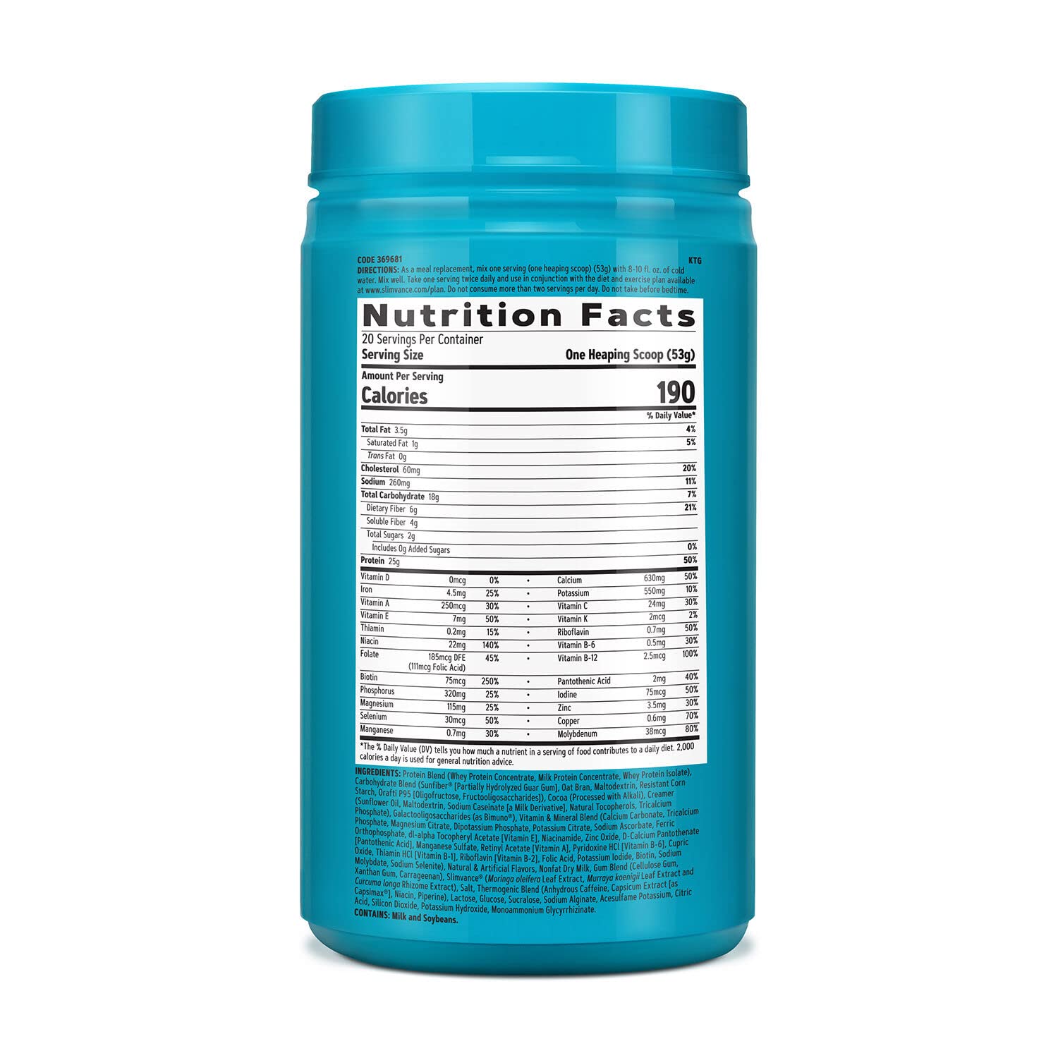 GNC Total Lean Shake with Slimvance: Mocha Espresso Weight Loss Protein Powder - 20 Servings