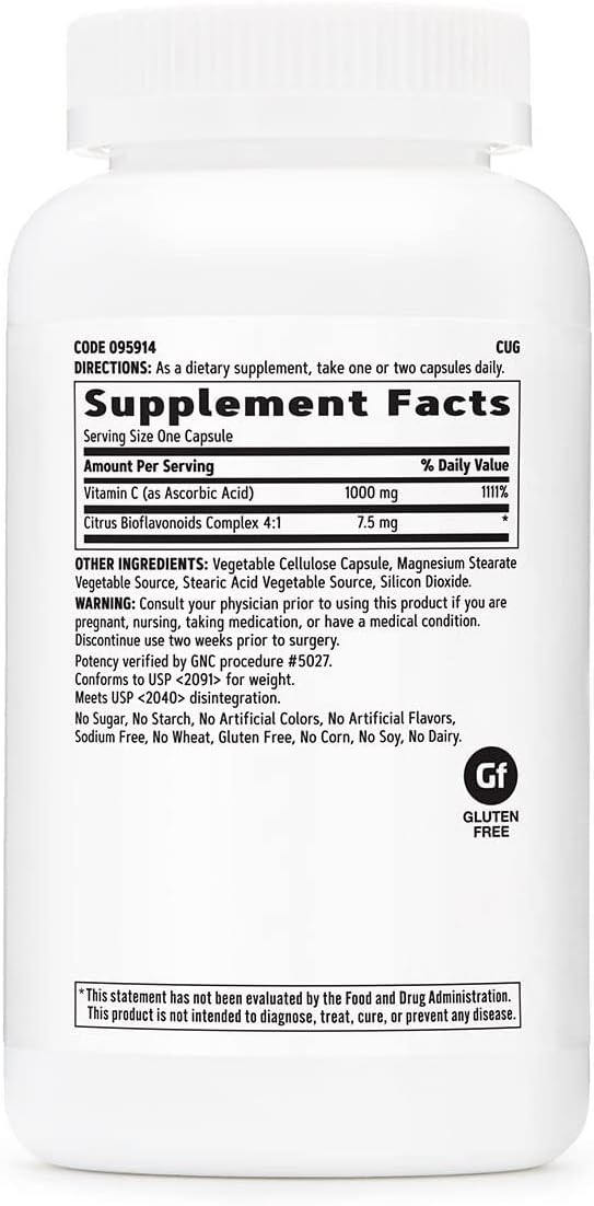 GNC Vitamin C 1000mg Supplement for Immune Support - 180 Servings