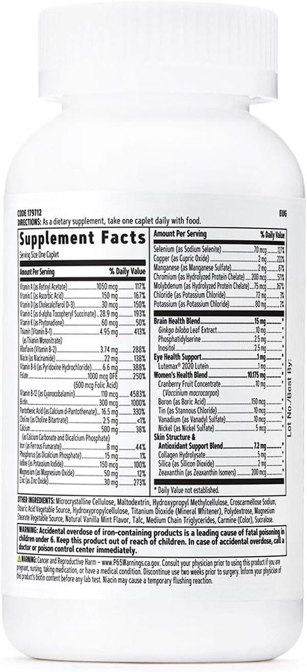 GNC Women's 50 Plus Multivitamin for Healthy Bones, Eyes, Memory, Brain, and Skin | Includes Vitamin D, Calcium, and B12 | Boosts Energy | 60 Caplets