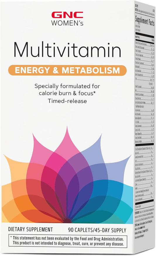 GNC Women's Energy and Metabolism Multivitamin - Boost Energy, Metabolism, Mental Clarity, Immune Support - 90 Count