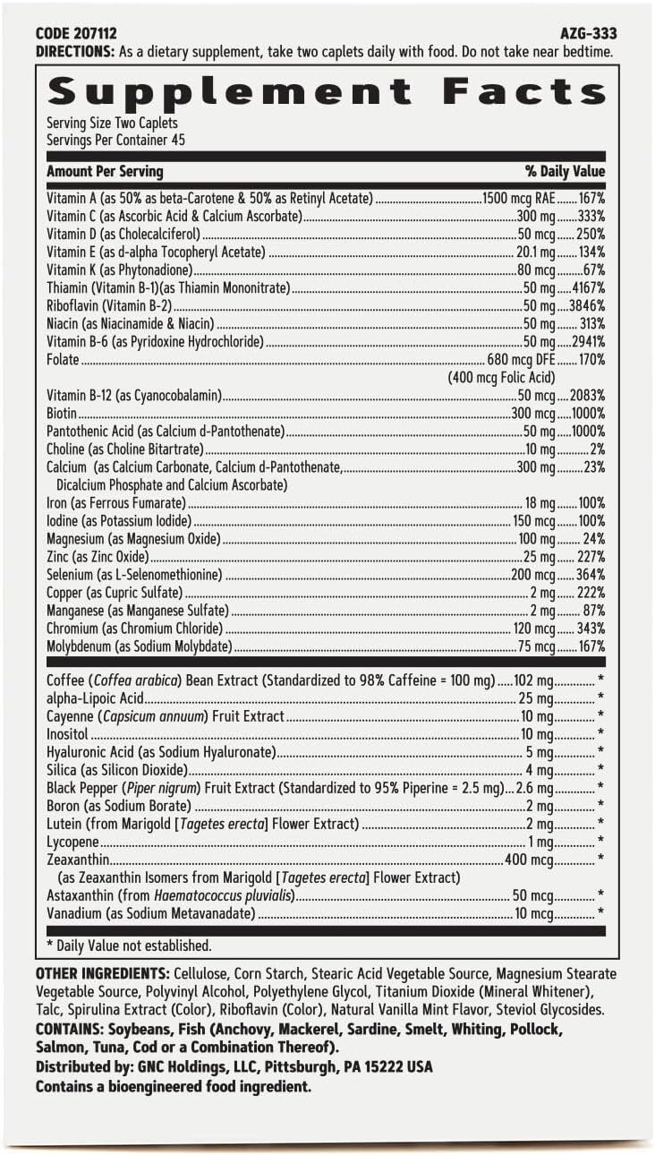 GNC Women's Energy and Metabolism Multivitamin - Boost Energy, Metabolism, Mental Clarity, Immune Support - 90 Count
