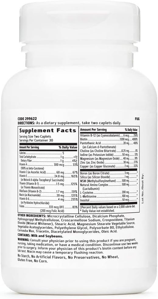 GNC Women's Ultra NourishHair Vitamins 60 Caplets - Promotes Healthy Hair, Skin, and Nails with Biotin, Vitamins C, E, and Zinc