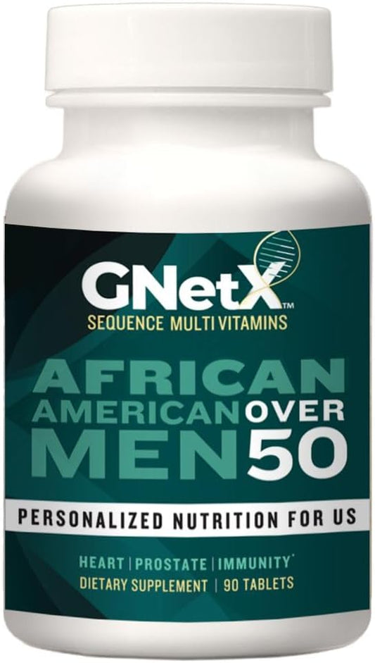 GNetX Sequence Multivitamins for Men Over 50 - Promotes Immune Health, Heart Function, and Blood Pressure - African American Formula