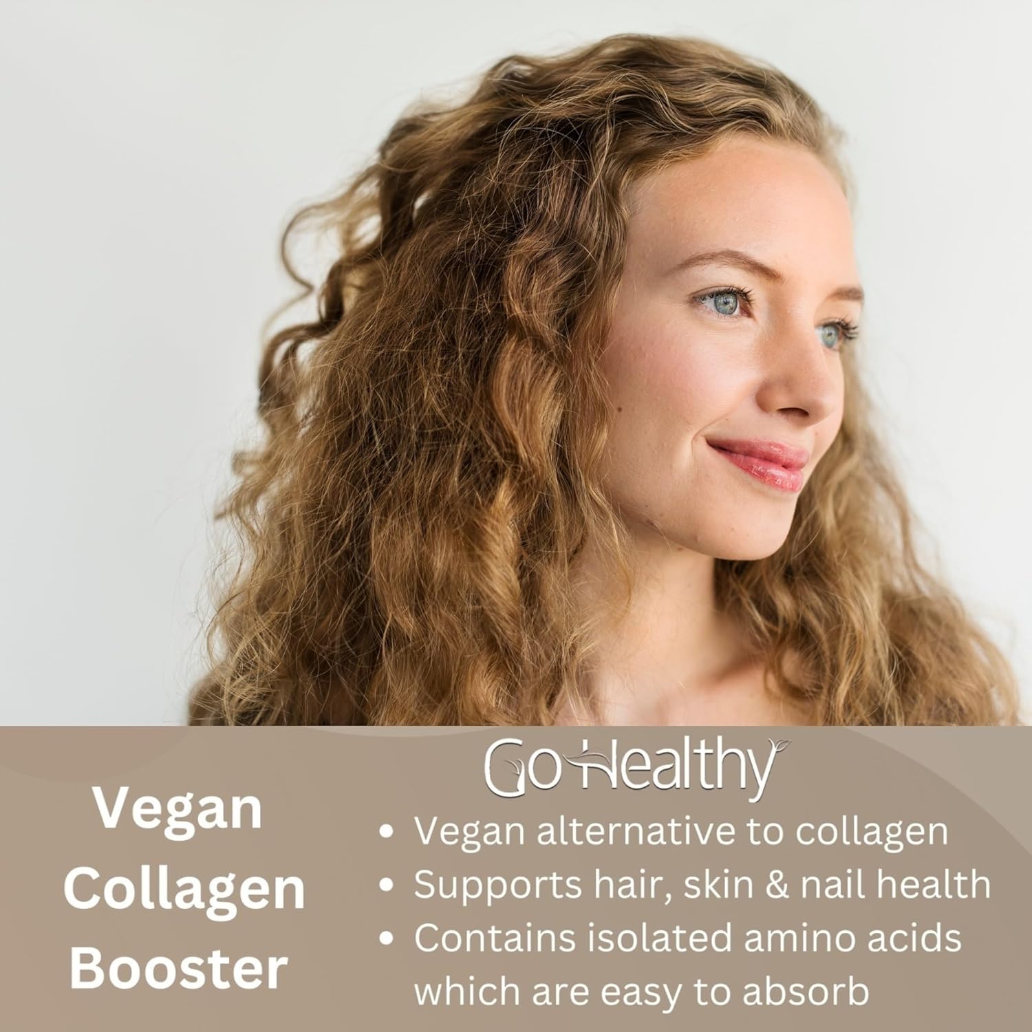 Go Healthy Natural Vegan Collagen & Biotin Liquid Drops - Hair, Nail, & Skin Support - Metabolism Boost - Non-GMO, Sugar Free - 60-Day Supply for Women & Men