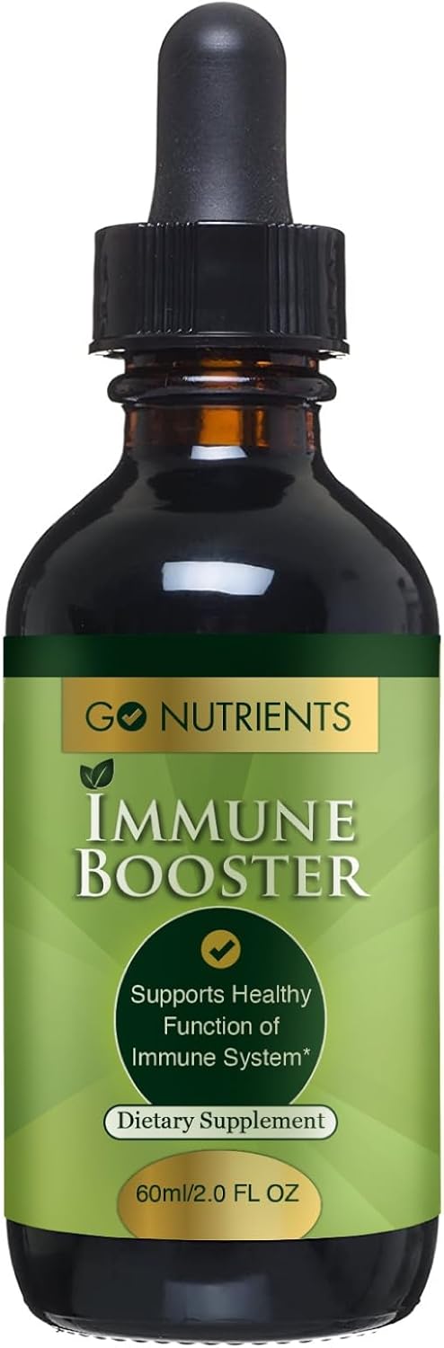 Go Nutrients 7-in-1 Immunity Supplement for Adults and Kids - Fast-Acting Immune Support with Echinacea, Goldenseal - 2.0 oz, 48 Servings
