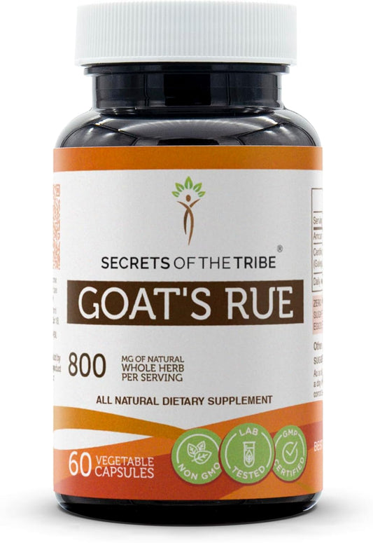 Goat's Rue 800mg Capsules - Secrets of the Tribe Dried Herb Supplement (60 Capsules)
