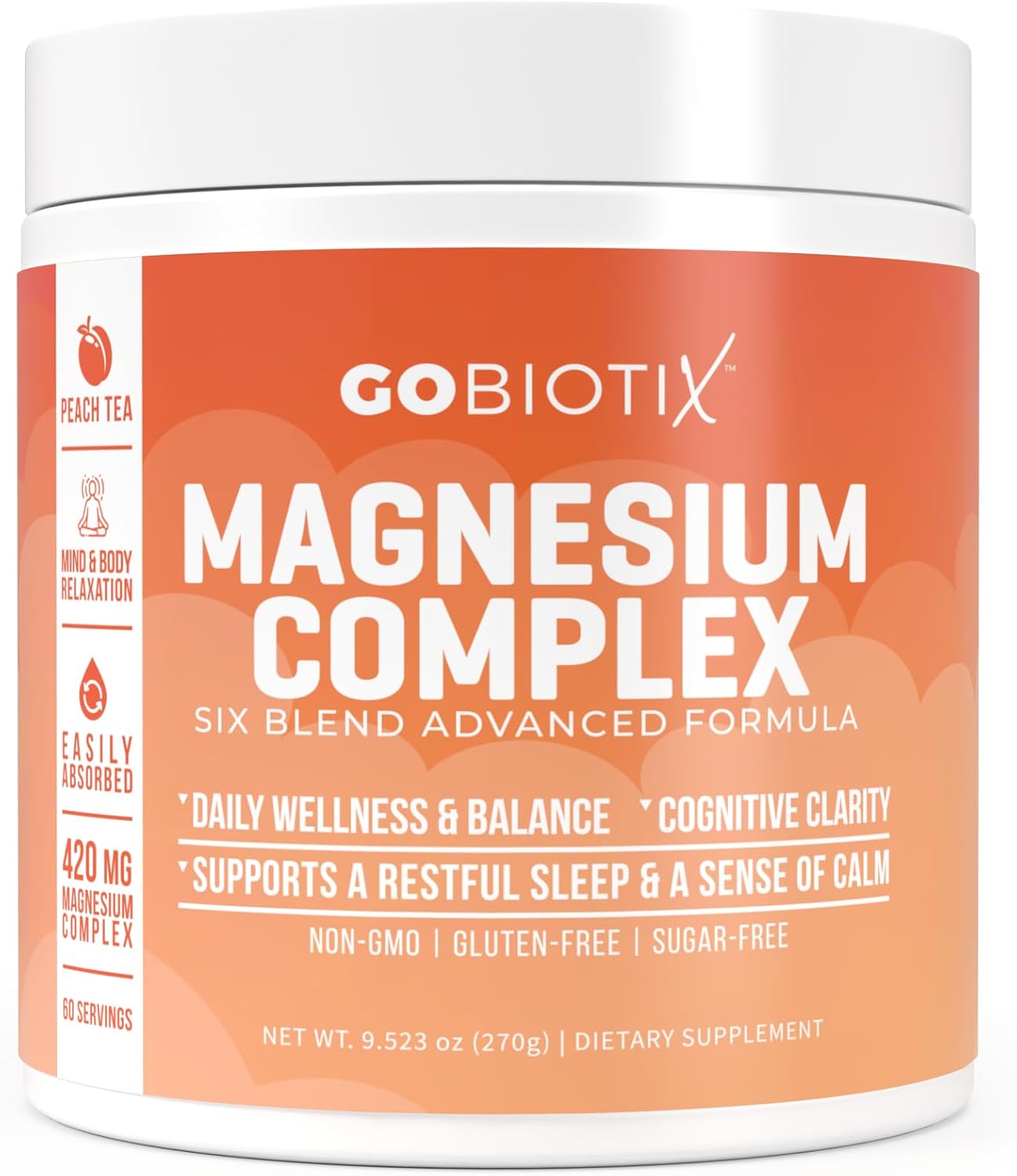 GoBiotix Magnesium Peach Tea and Focus Mushroom Bundle for Daily Wellness