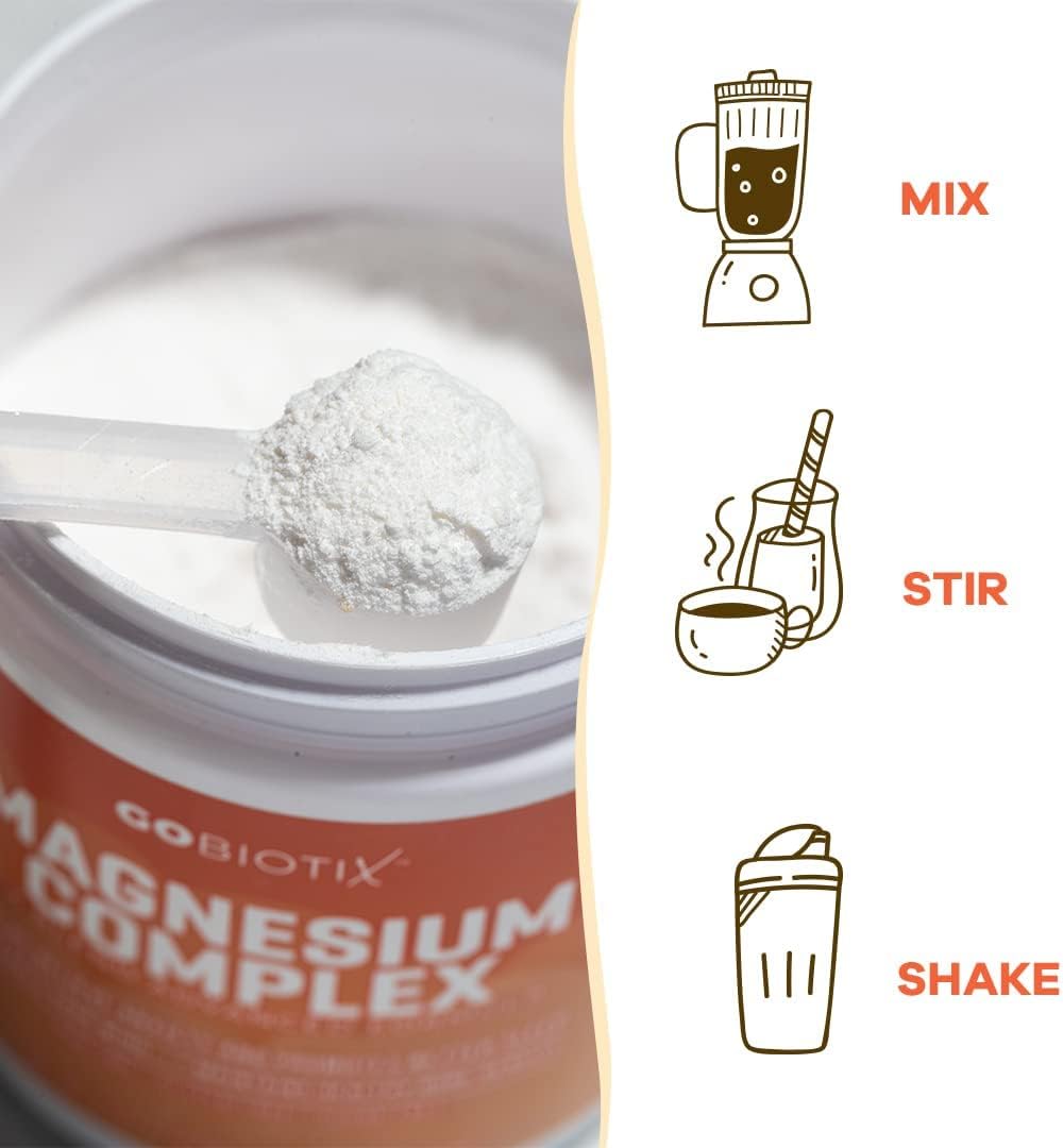 GoBiotix Magnesium Peach Tea and Focus Mushroom Bundle for Daily Wellness