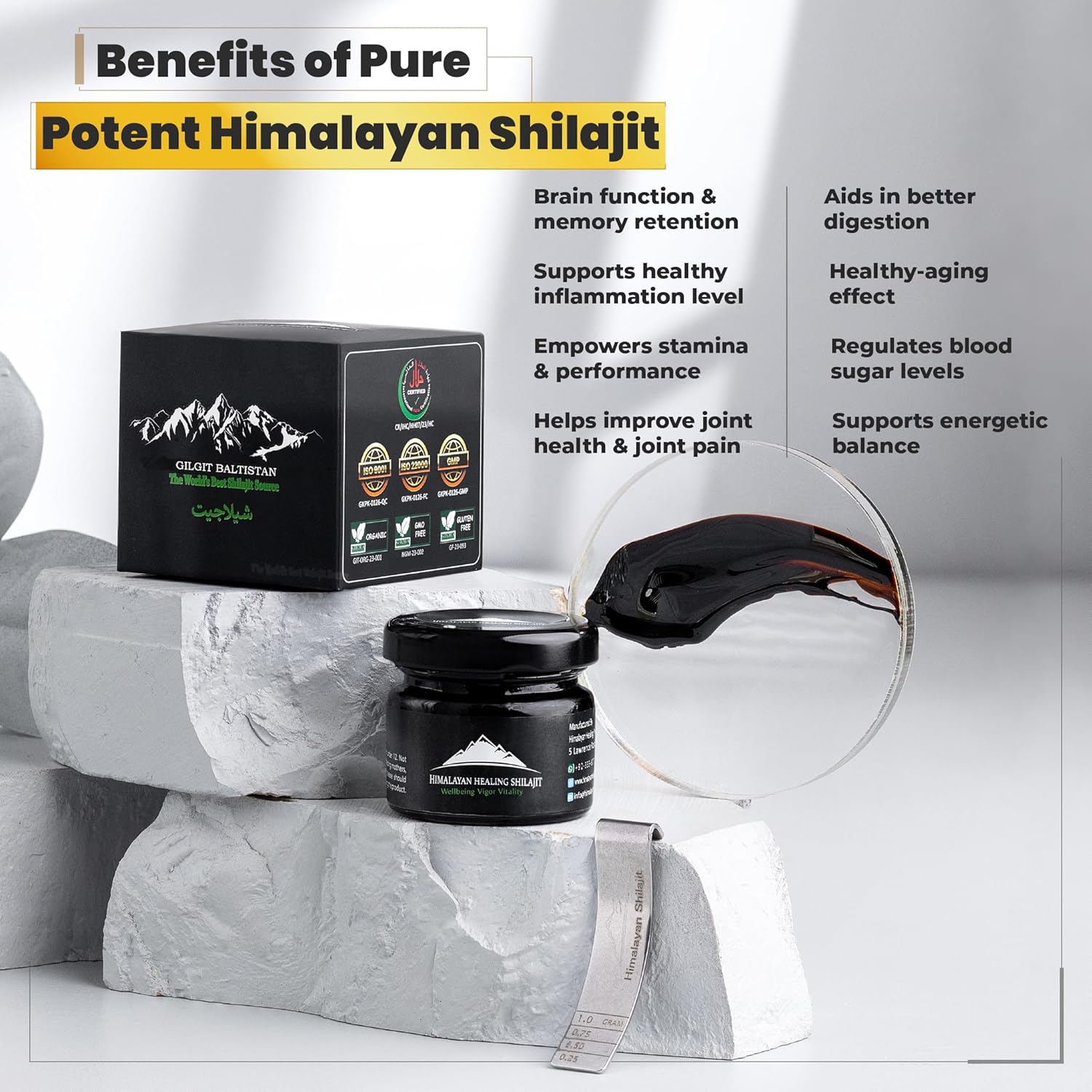 Gold Grade Pure Himalayan Shilajit Resin 50gm for Men & Women | High Potency with Fulvic Acid +85 Trace Minerals | 100% Authentic Optimal Health Supplement