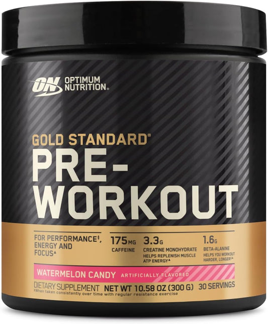 Gold Standard Pre-Workout with Vitamin D, Creatine, Beta-Alanine & Caffeine for Energy - Keto Friendly Watermelon Candy Flavor - 30 Servings
