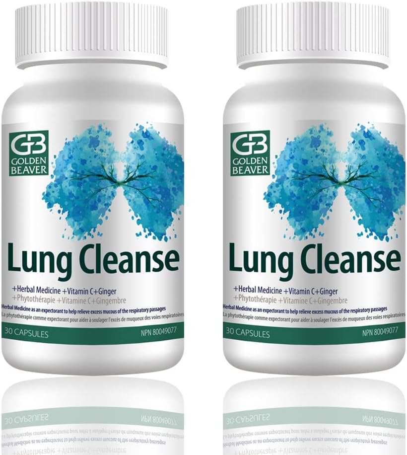 Golden Beaver® Lung Cleanse - Natural Solution for Viral Infections, COPD, and Pollution with 7 Powerful Ingredients