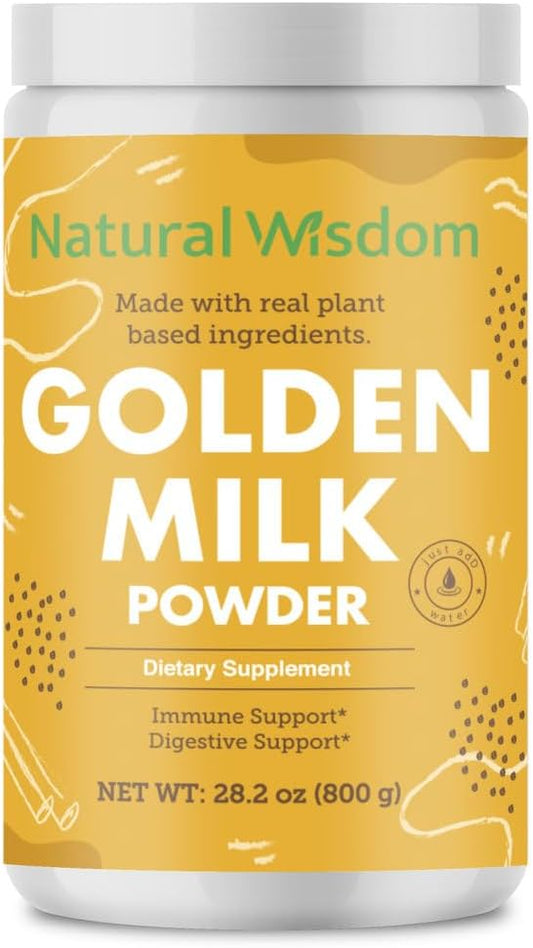 Golden Milk Powder with Turmeric, Ginger, Cinnamon, Cardamom, and Coconut Milk - Promotes Healthy Digestion - Gluten-Free - 100% Natural - 28.2 oz