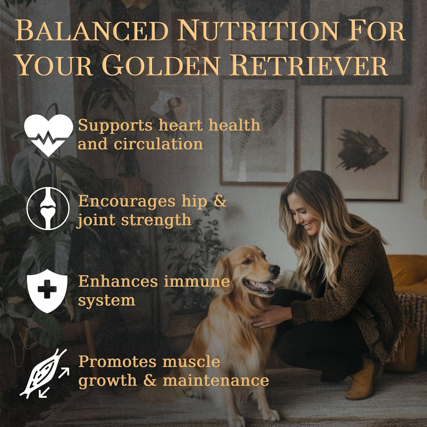 Golden Retriever Multivitamins, 90 Count, USA-Made with Real Bacon for Balanced Nutrition and Prestige Breed Support