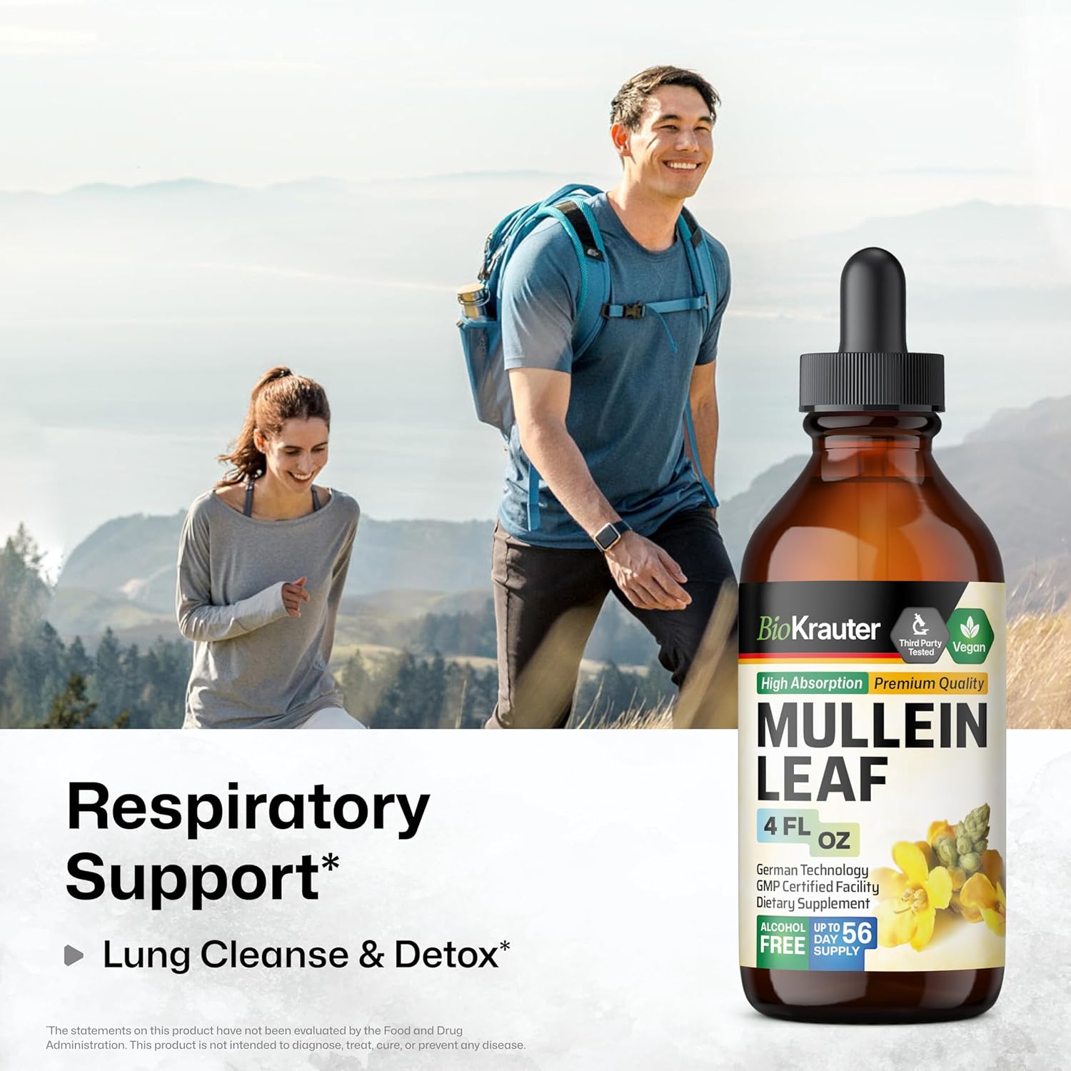 Goldenseal and Mullein Tincture Set - 4 Fl. Oz. Each - Herbal Supplement for Immune Support and Respiratory Health
