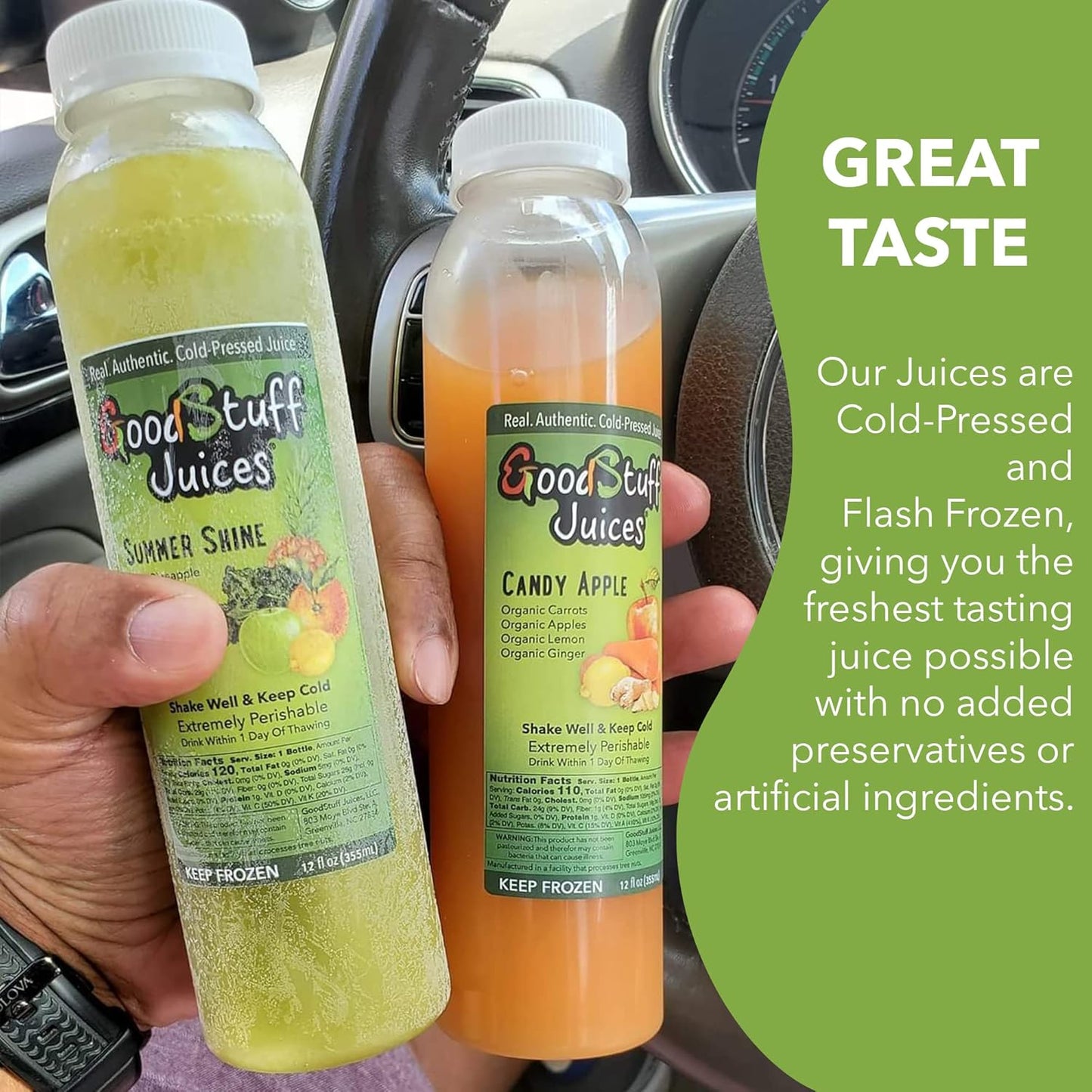 Good Stuff Juices 3-Day Organic Juice Cleanse: Summer Slim Kit with Cold-Pressed Premium Taste - Detox, Lose Fat, Feel Great - 18 Juices in 12oz Jars