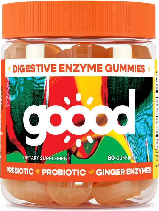 Goood Wellness Probiotic & Prebiotic Gummies for Digestive Health - Sugar-Free Lemon Flavor Fiber Gummies for Bloating Relief - Non-GMO Vegan Probiotic Gummies for Women, Men, & Kids