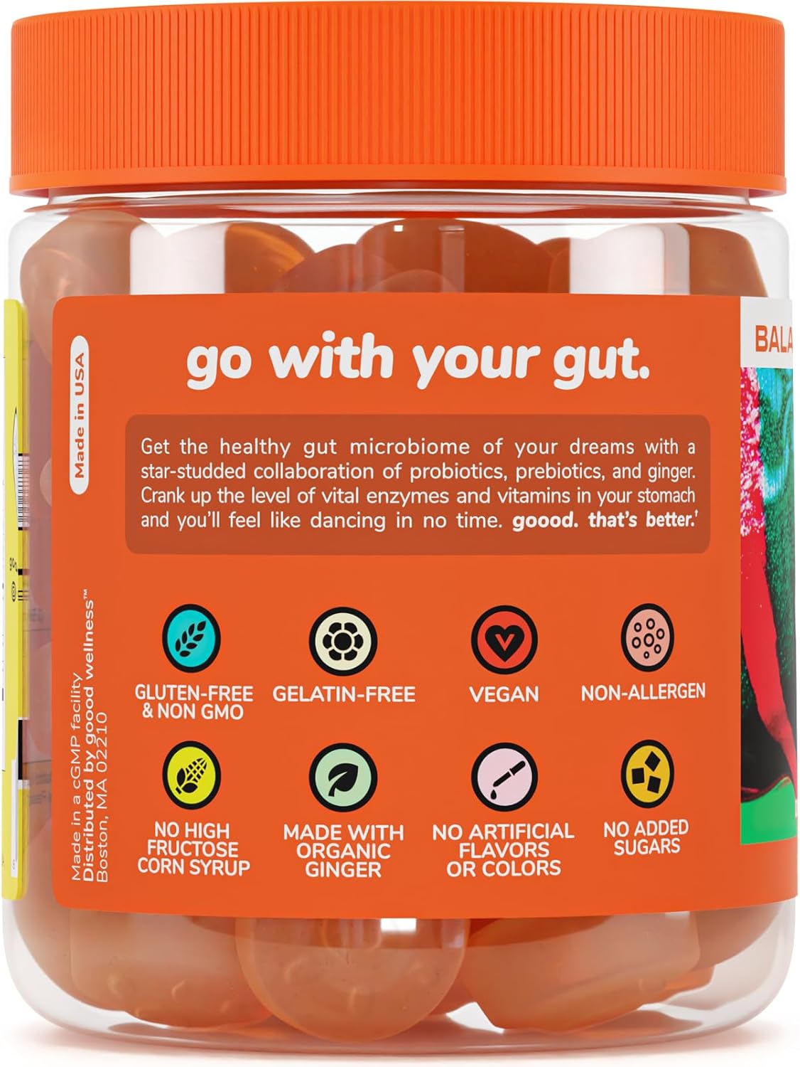Goood Wellness Probiotic & Prebiotic Gummies for Digestive Health - Sugar-Free Lemon Flavor Fiber Gummies for Bloating Relief - Non-GMO Vegan Probiotic Gummies for Women, Men, & Kids