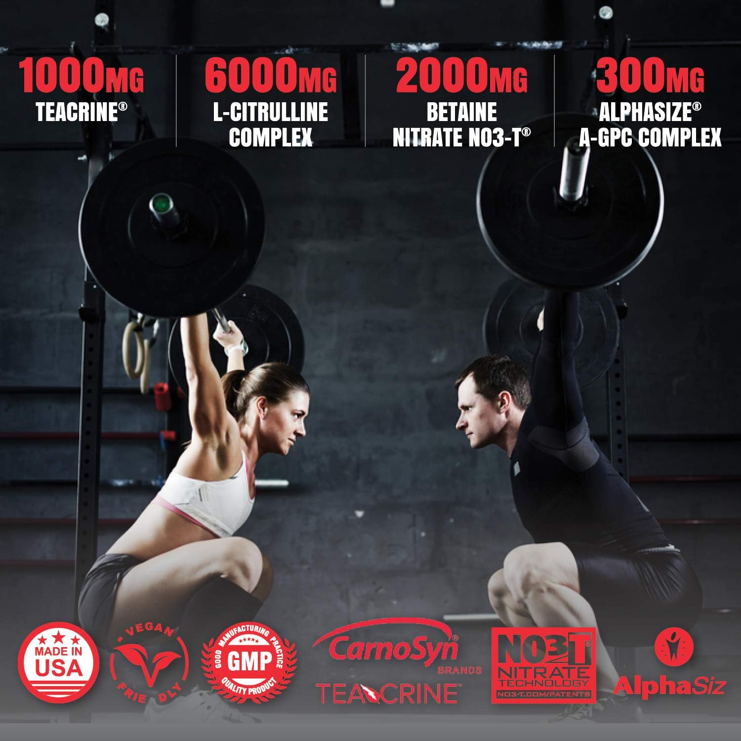 Granite GX Pre Workout Supplement - Tangerine Blast Flavor - Enhances Focus, Energy, & Performance - Teacrine, L-Citrulline, Betaine, A-GPC - 20 Servings