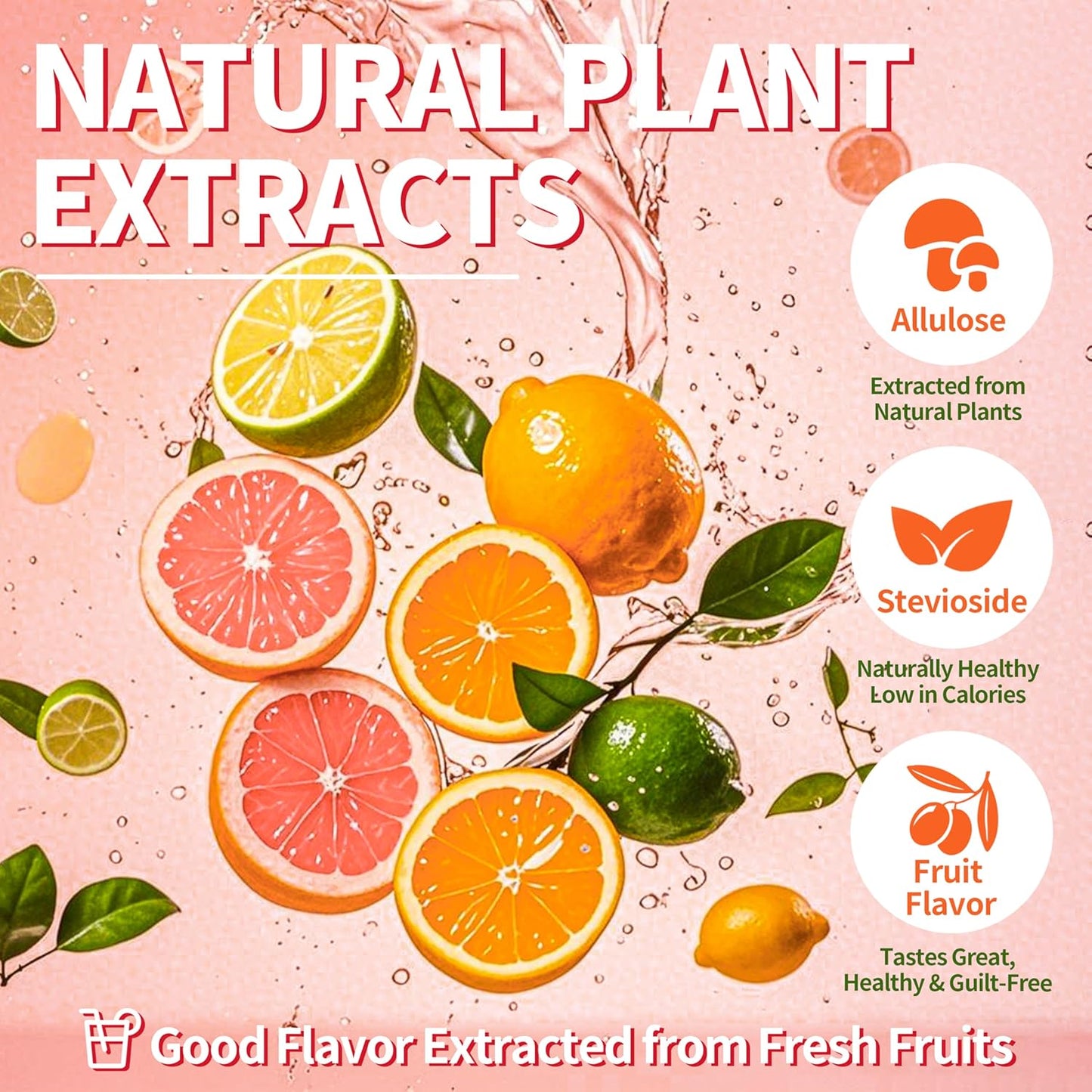 Grapefruit Electrolyte Drink Mix - Zero Sugar Hydration Powder Packets with 10 Electrolytes & Vitamins | Non-GMO, Gluten Free, Vegan - 32 Servings